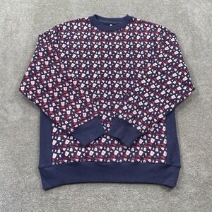 UNDFTD UNDEFEATED Mens Crewneck Sweatshirt All Over Print Glasses Red Blue XL